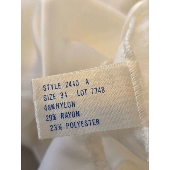 Wonder Maid 60s Full Slip Ss 34 White Lace Non-Cling Nylon Blend USA Union Made - Picture 5 of 8